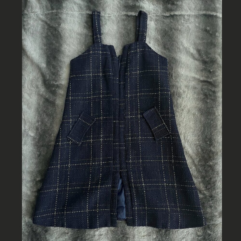 Mod Dress - Knit Navy and Gold - Preppy Girl Tweed